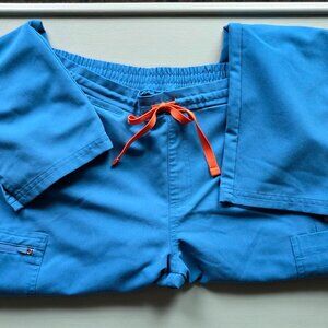 Alpine Blue Limited Edition FIGS Standard-Waist Cargo Scrub Pants
